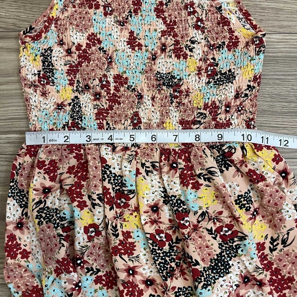 Abel the Label Smocked Upper Tiered Multicolor Floral Maxi Dress - Picture 9 of 11